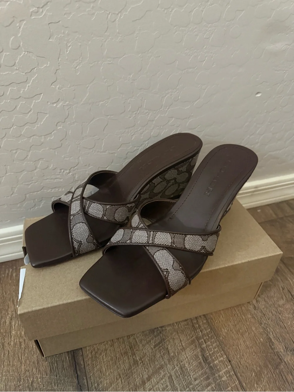 Coach Brown Signature Canvas Wedge